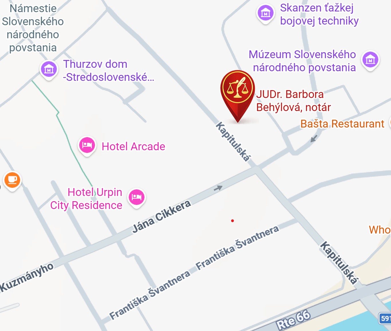 Mapa – Notársky úrad JUDr. Barbora Behýlová